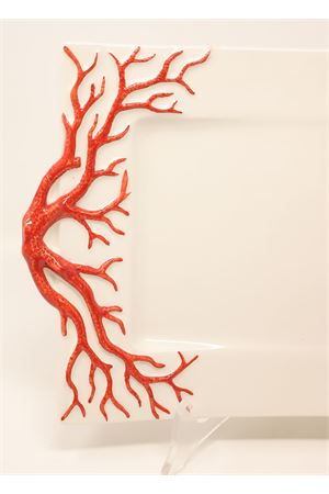 ceramic tray with corals L'Oasi ceramiche | VASSOIORETTPICCROSSO